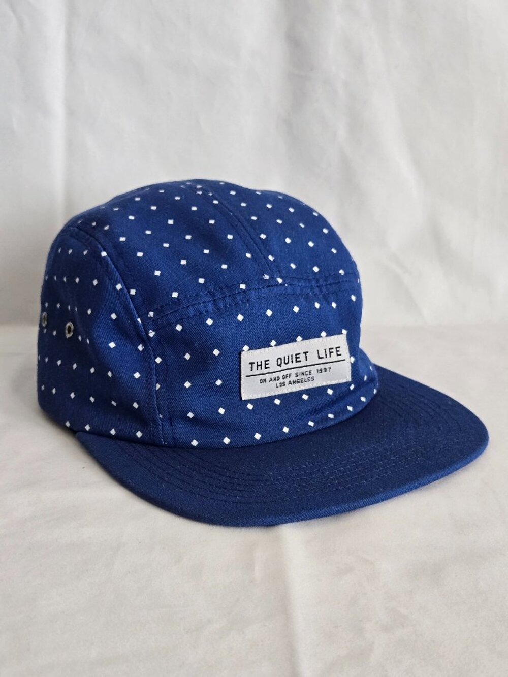 The Quiet Life 5-Panel Camper Hat | Blue & White Polkadot | Unisex Streetwear